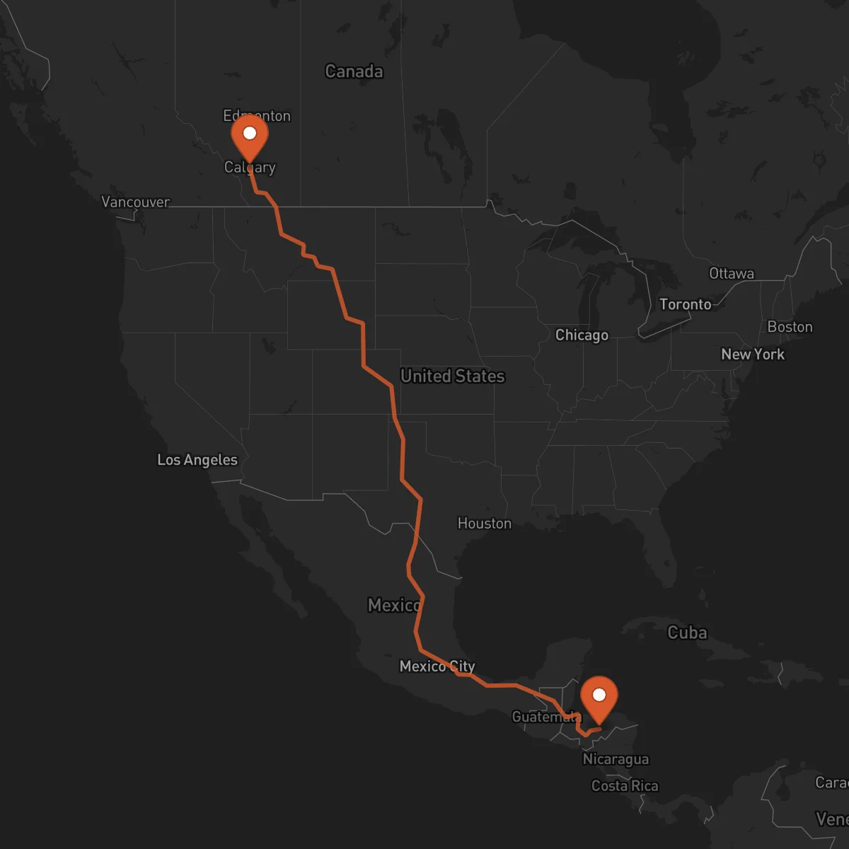 Ruta Juticalpa - Calgary