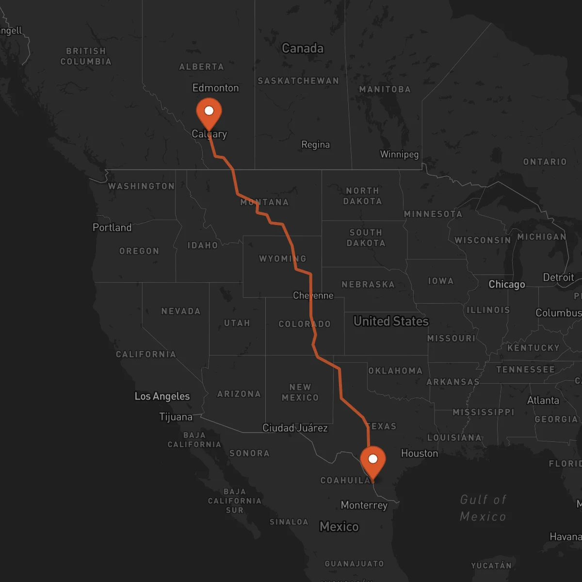 Ruta Laredo - Calgary