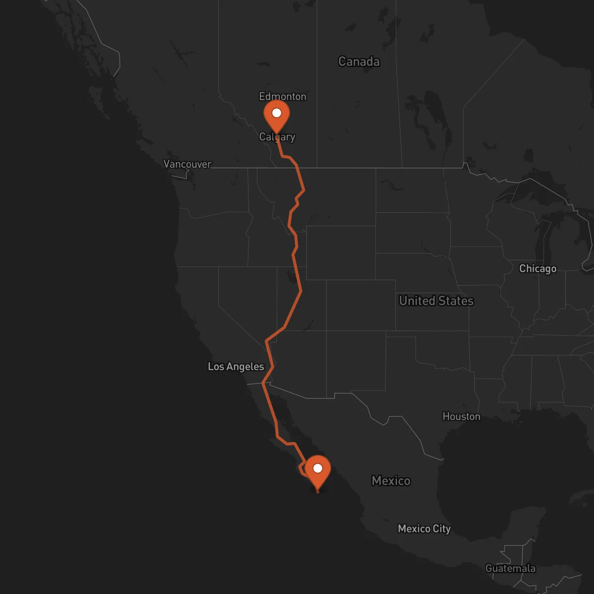 Ruta Calgary - Los Cabos