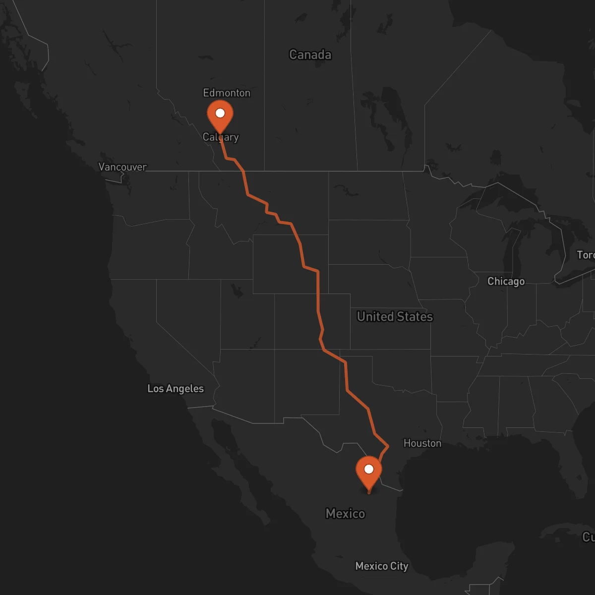 Ruta Monterrey - Calgary