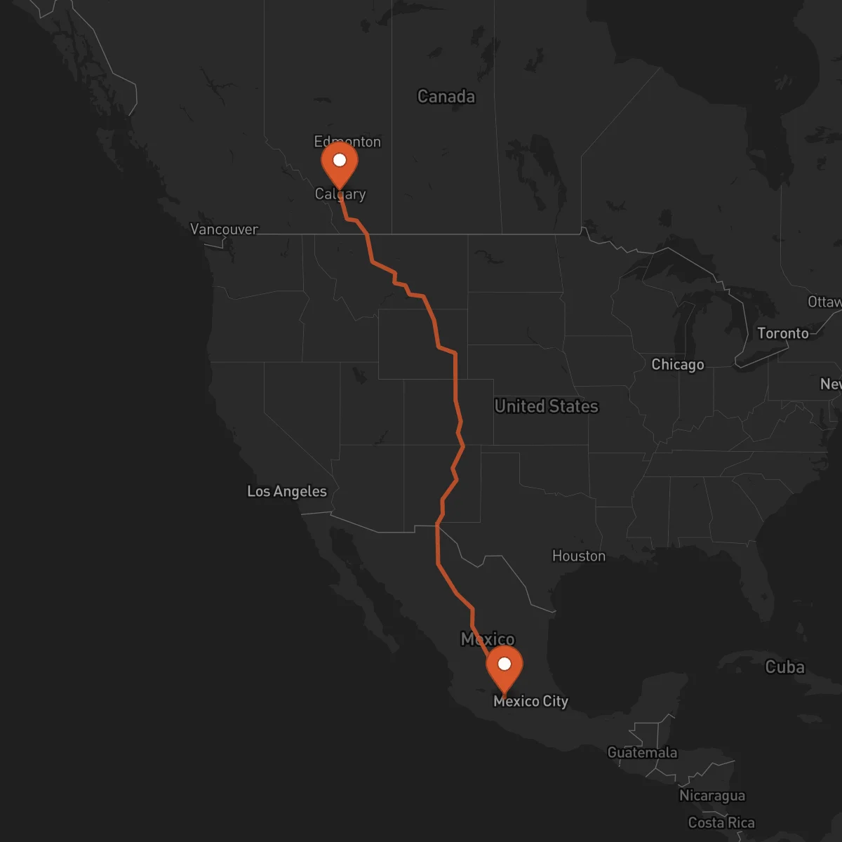 Ruta Morelia - Calgary