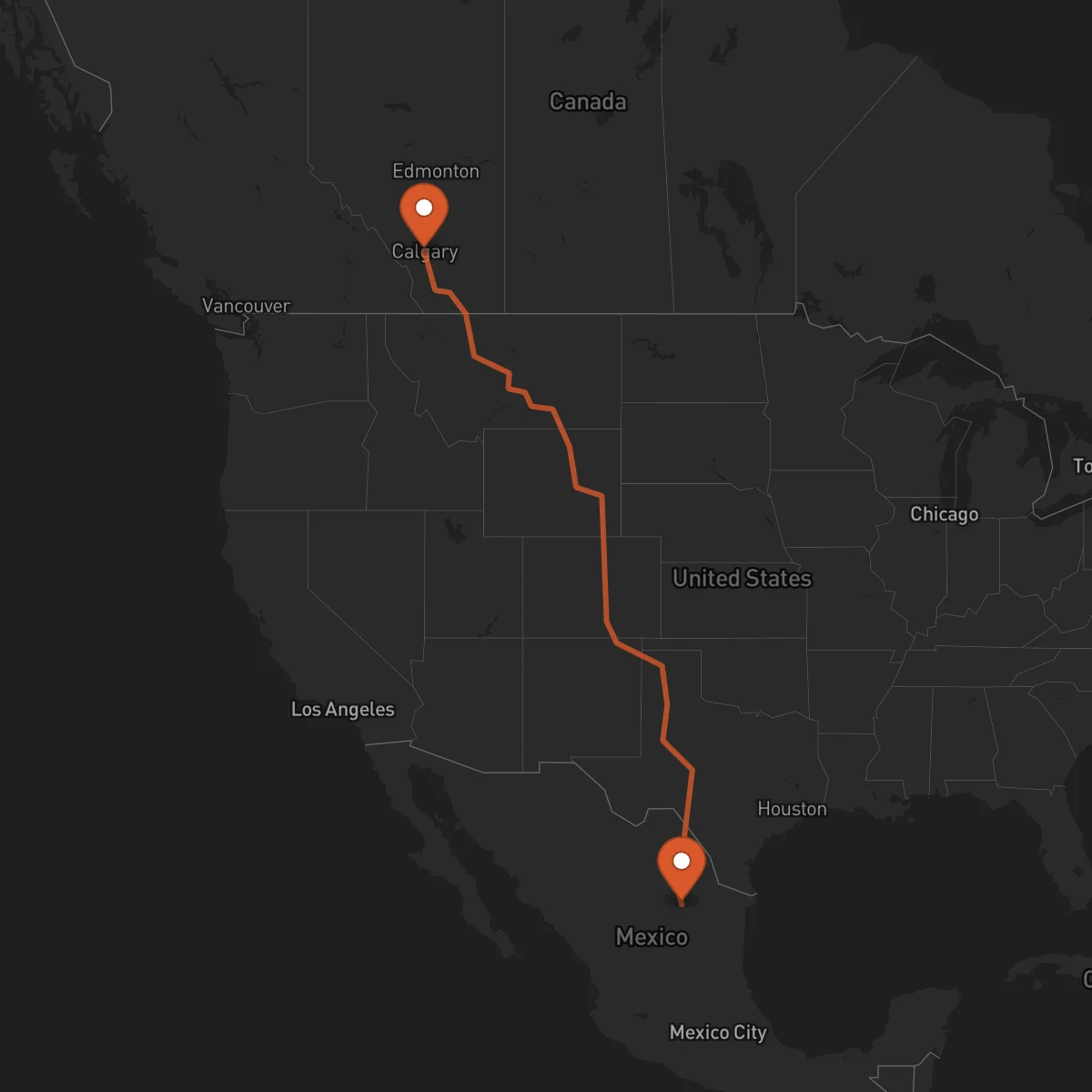 Ruta Saltillo - Calgary