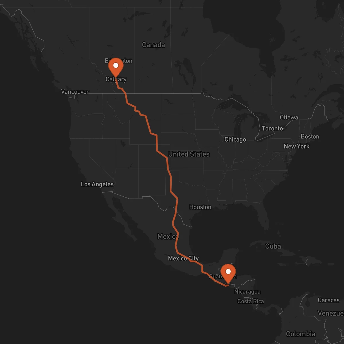 Ruta San Salvador - Calgary