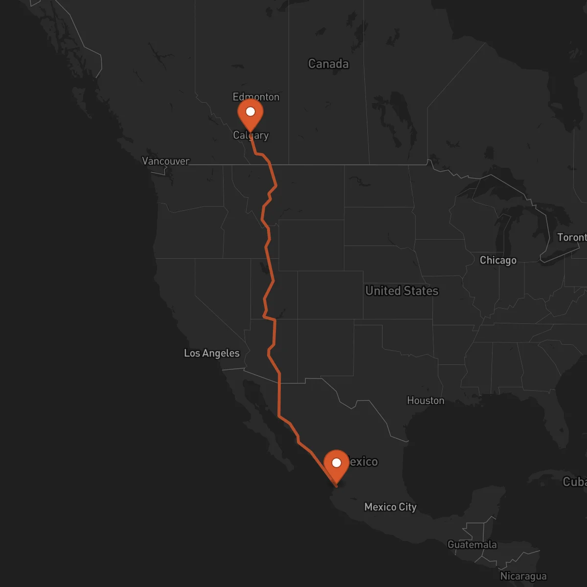 Ruta Tepic - Calgary
