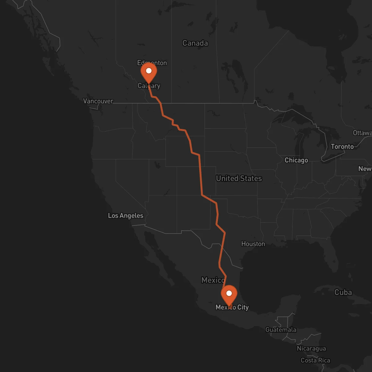 Ruta Toluca - Calgary
