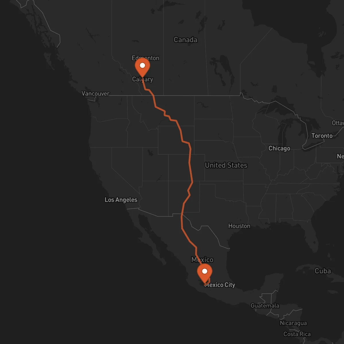 Ruta Uruapan - Calgary
