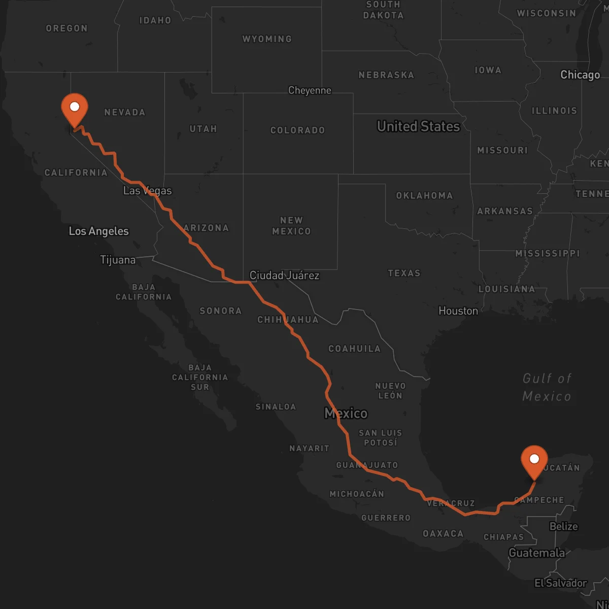 Ruta Carson City - Campeche