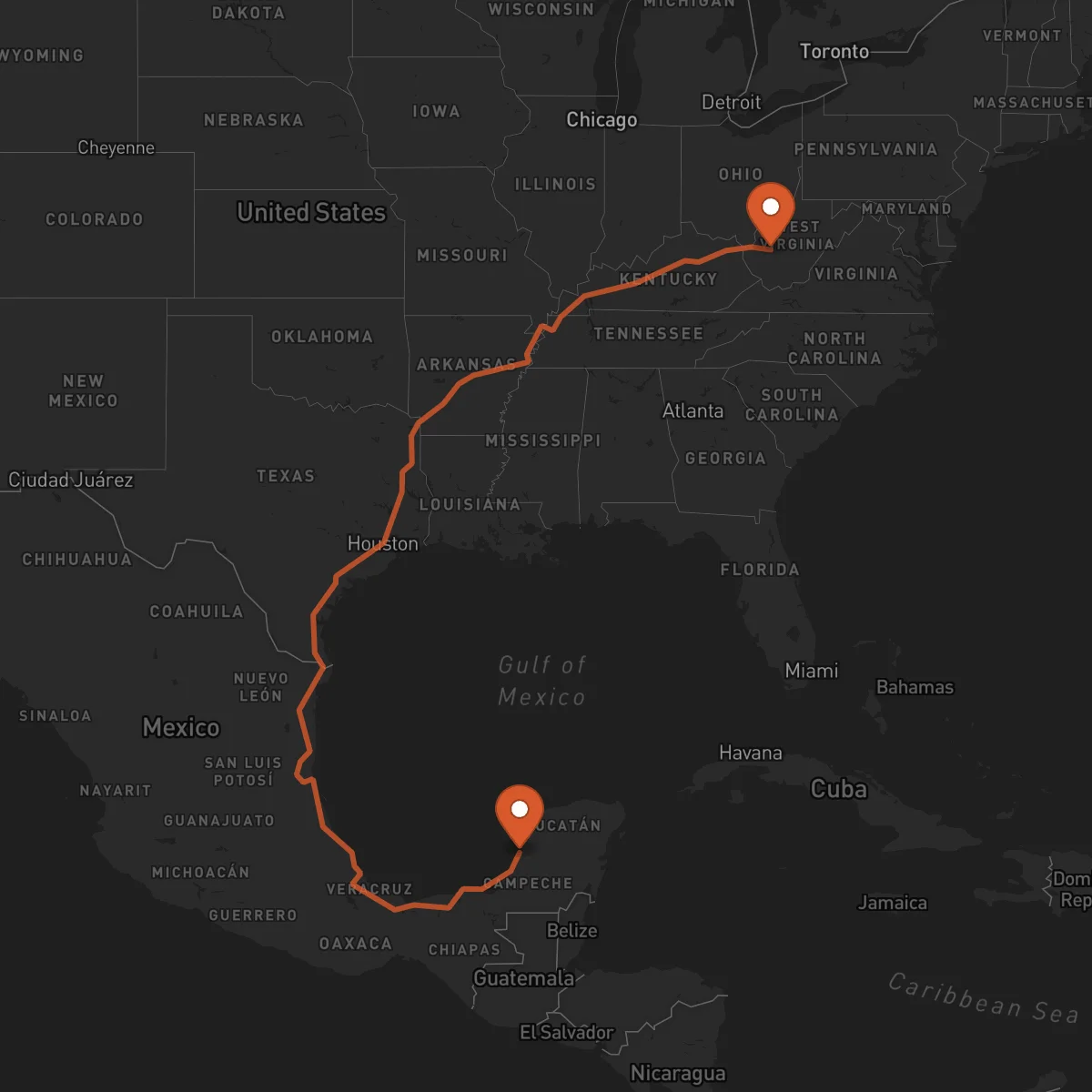 Ruta Charleston - Campeche