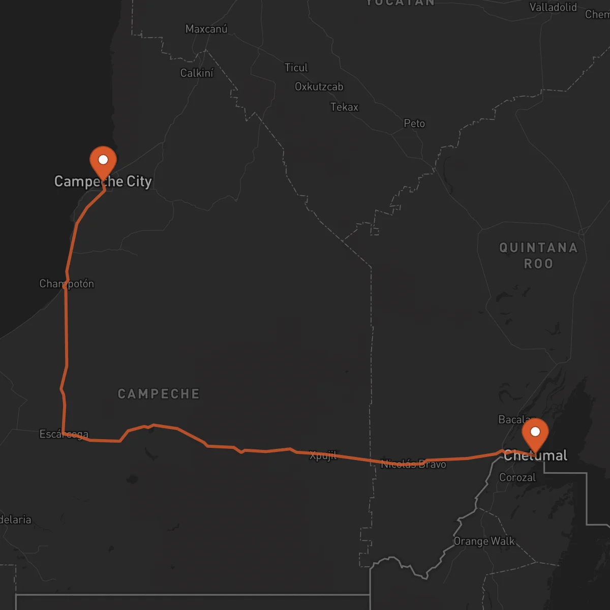 Ruta Campeche - Chetumal