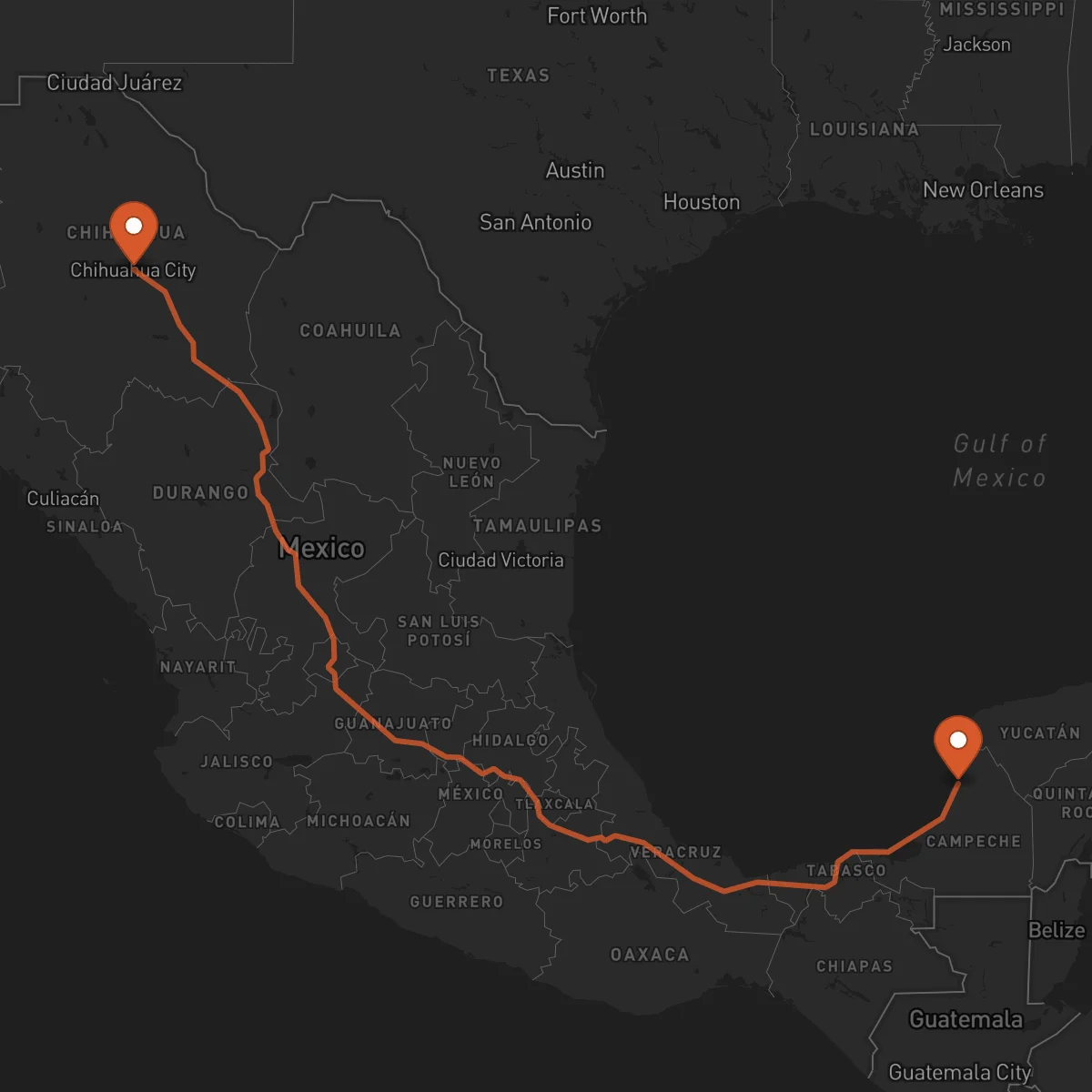 Ruta Campeche - Chihuahua