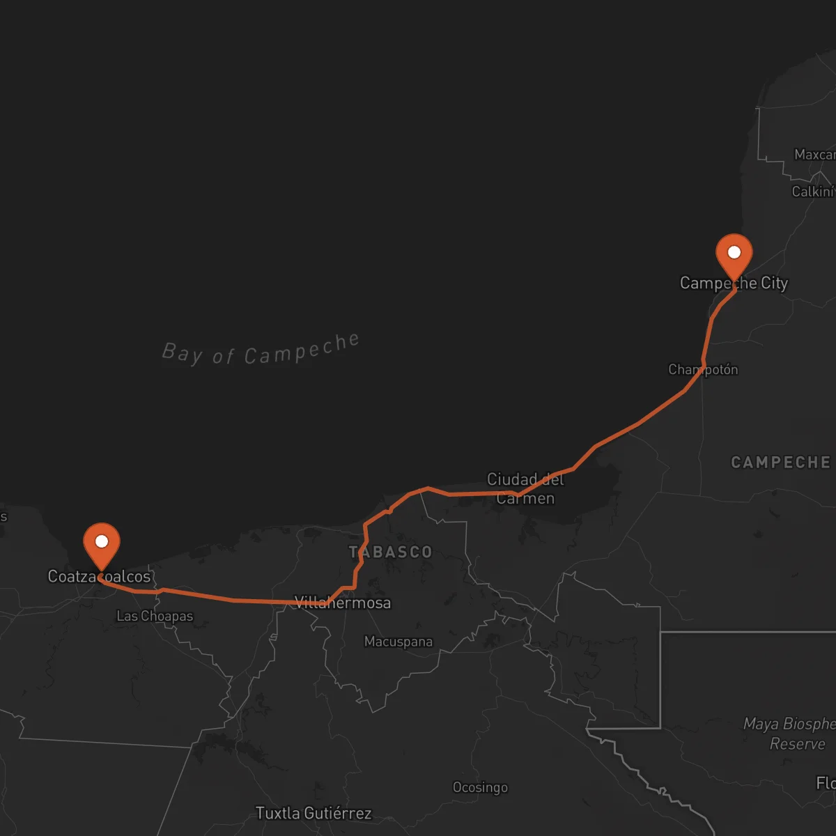 Ruta Campeche - Coatzacoalcos