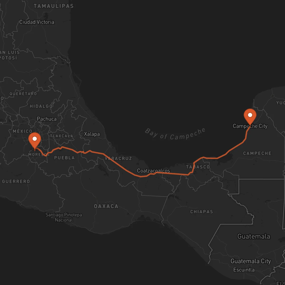Ruta Cuernavaca - Campeche