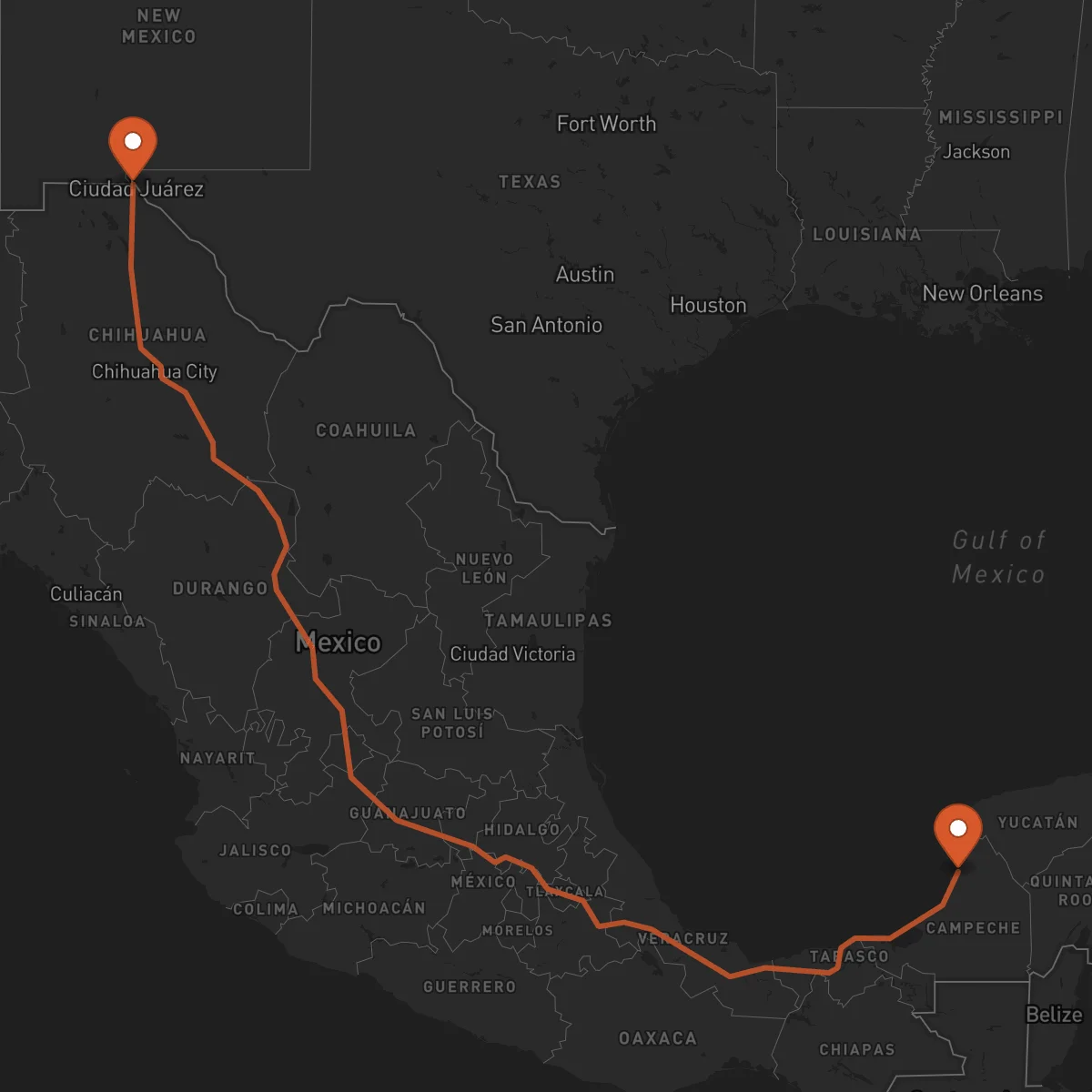 Ruta Campeche - El Paso