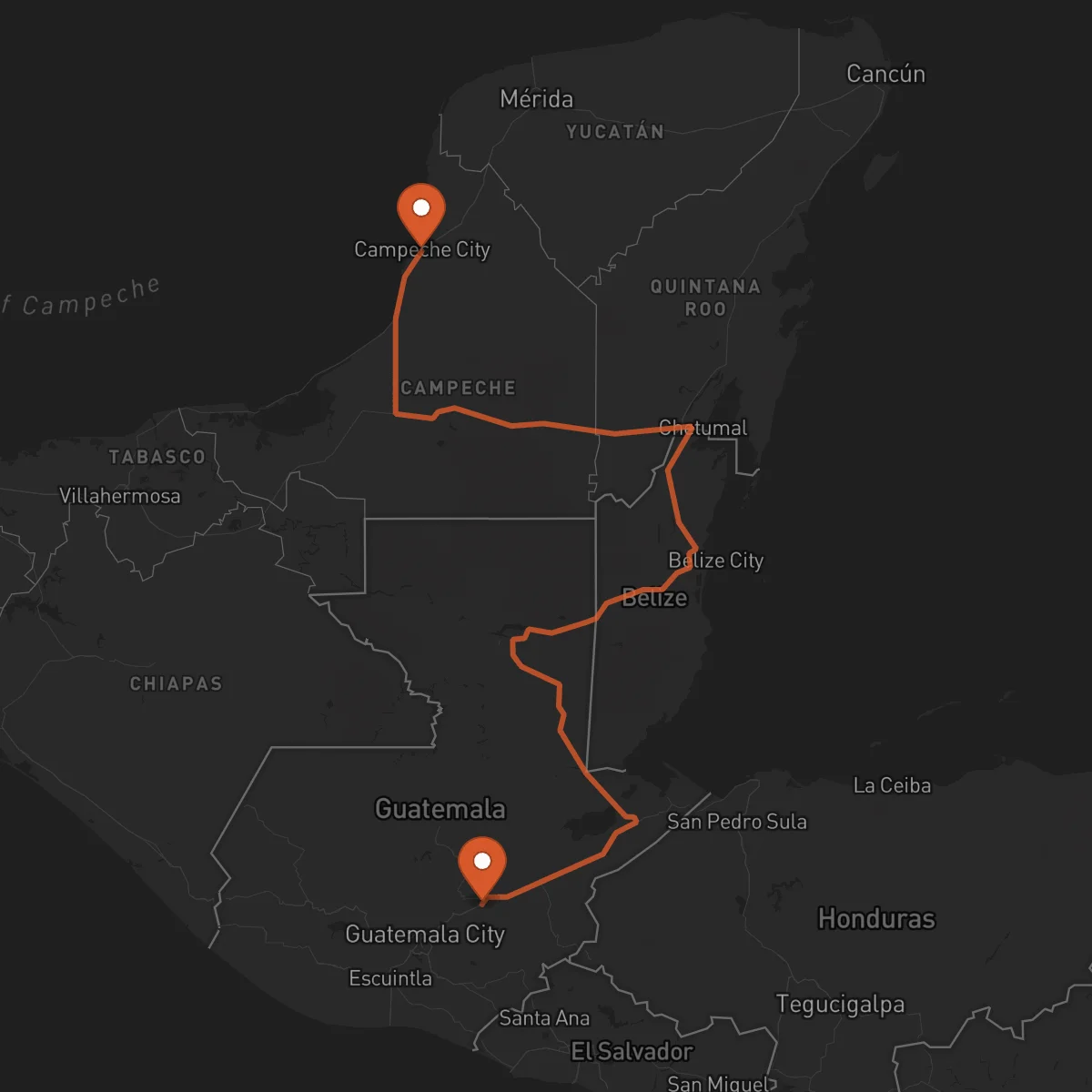 Ruta Campeche - Guastatoya