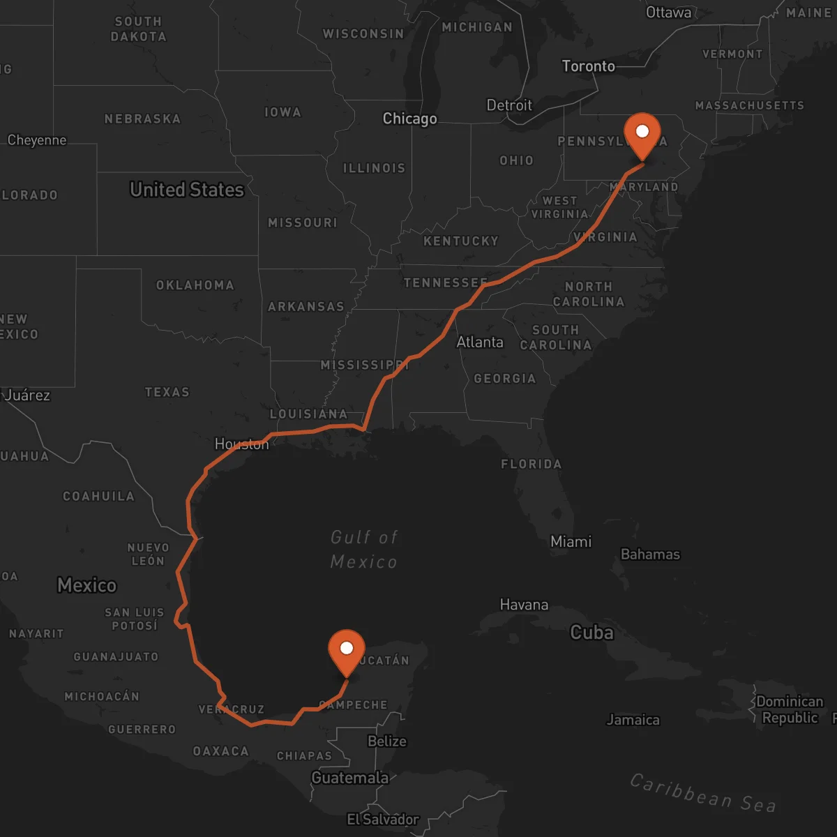 Ruta Campeche - Harrisburg