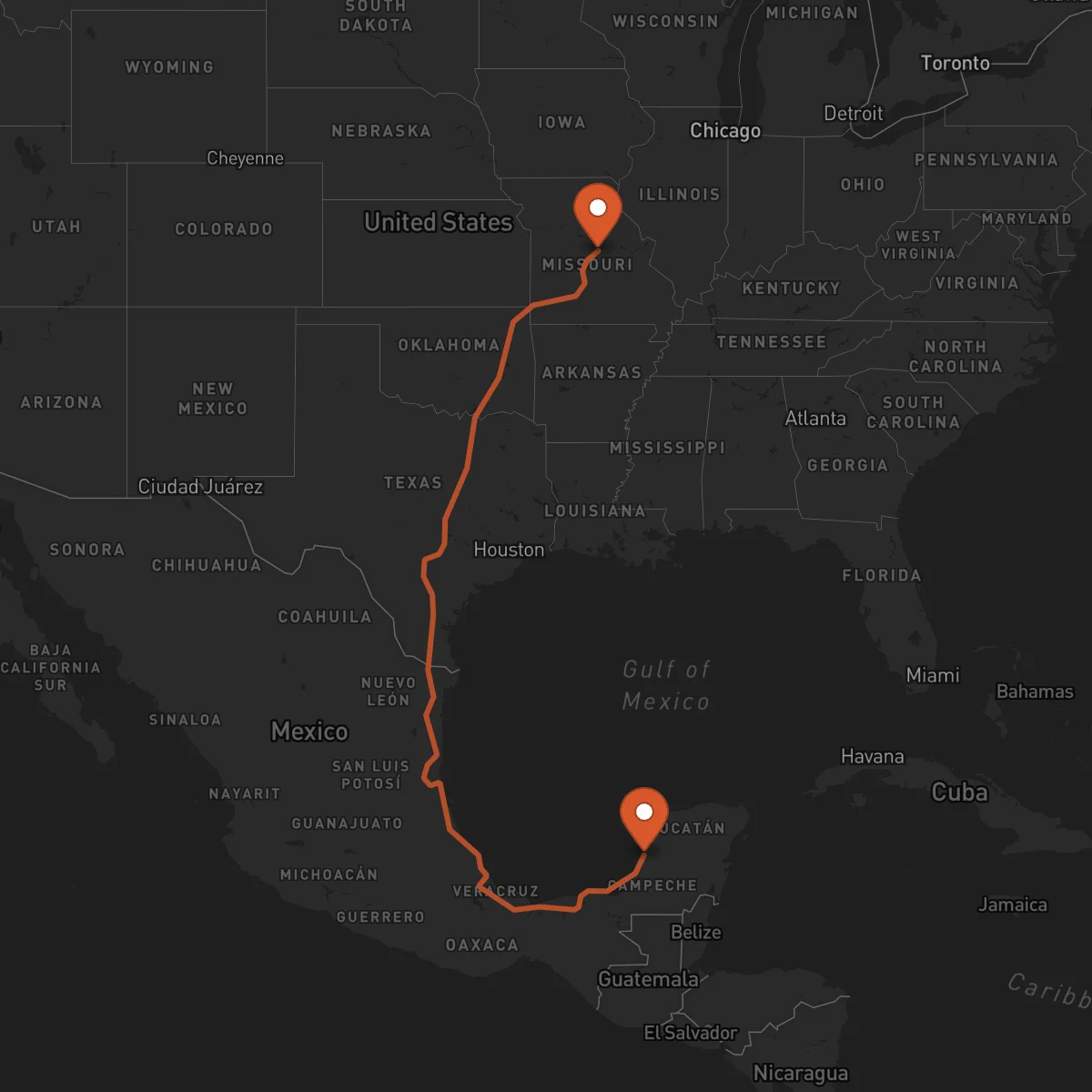 Ruta Jefferson City - Campeche