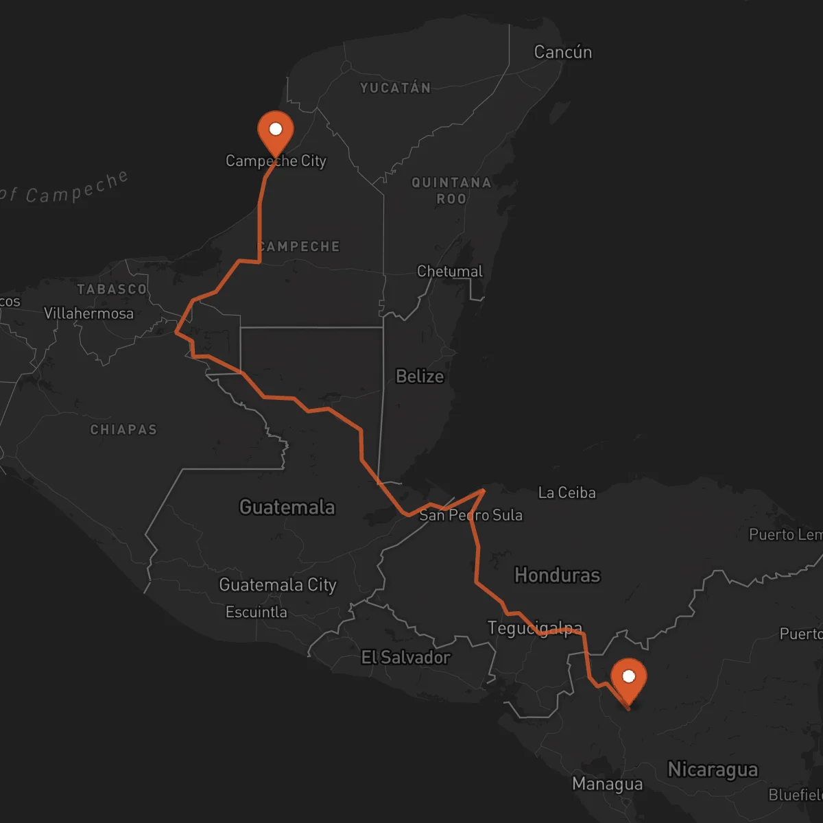 Ruta Jinotega - Campeche