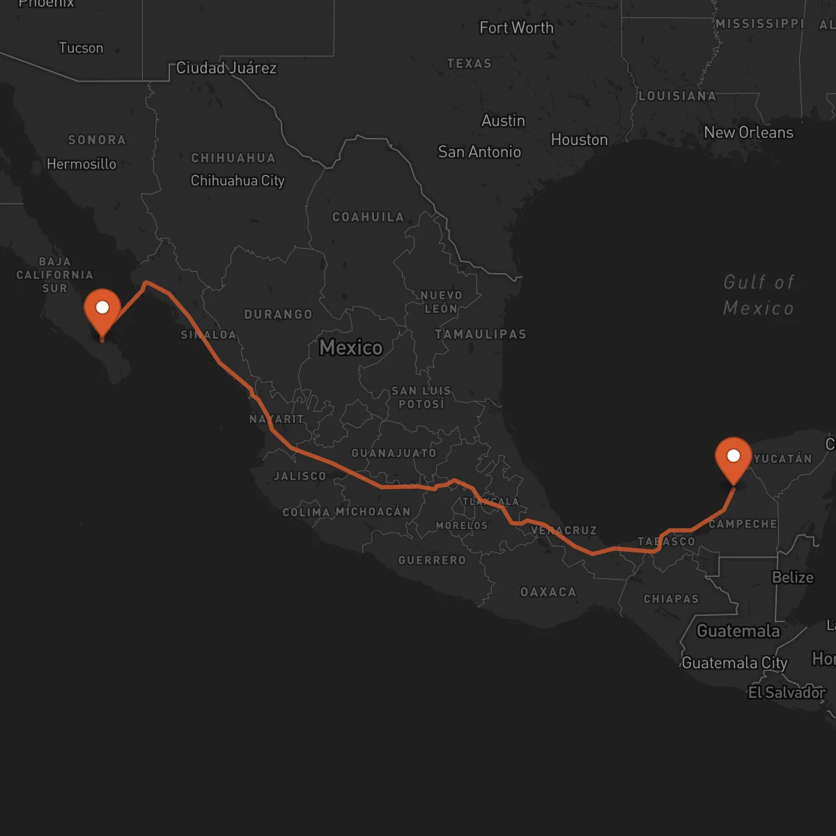 Ruta La Paz - Campeche