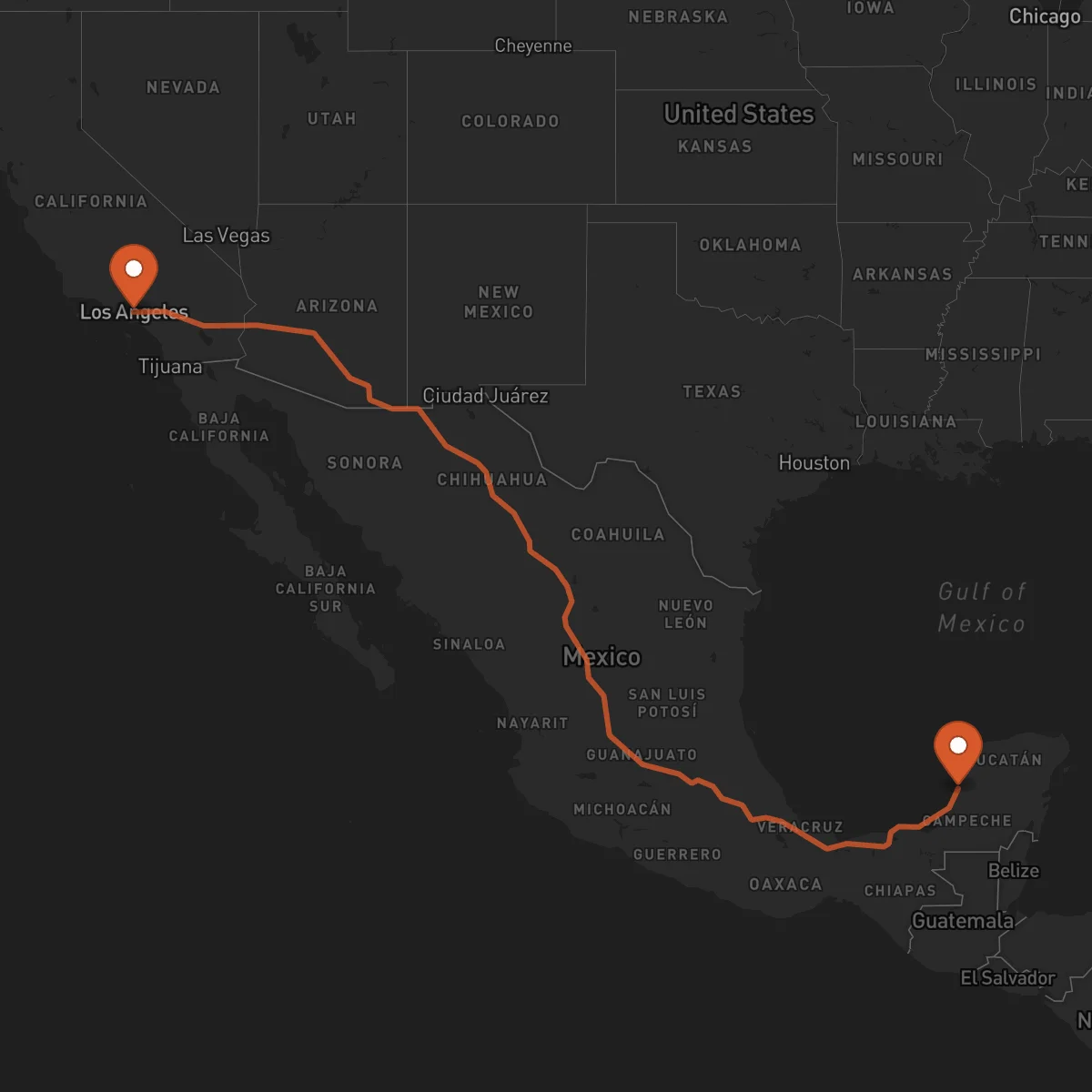Ruta Campeche - Los Angeles