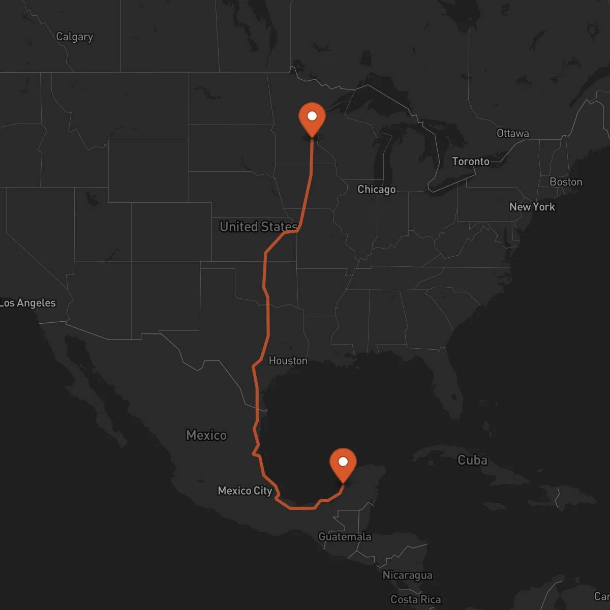 Ruta Minneapolis - Campeche