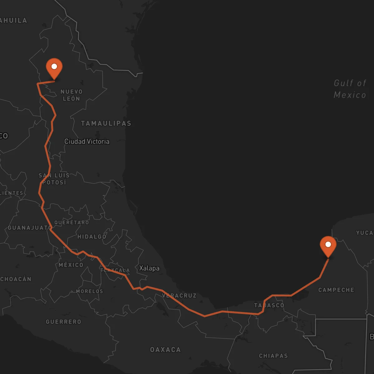 Ruta Campeche - Monterrey