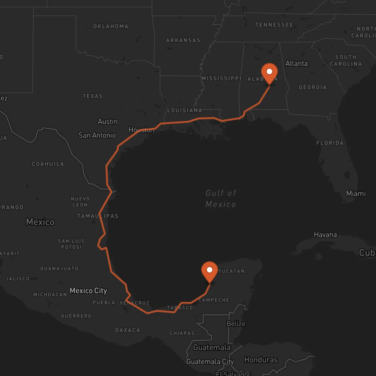 Ruta Campeche - Montgomery