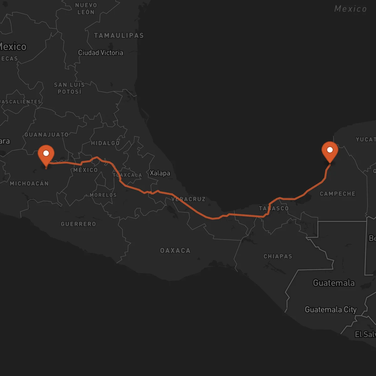 Ruta Morelia - Campeche