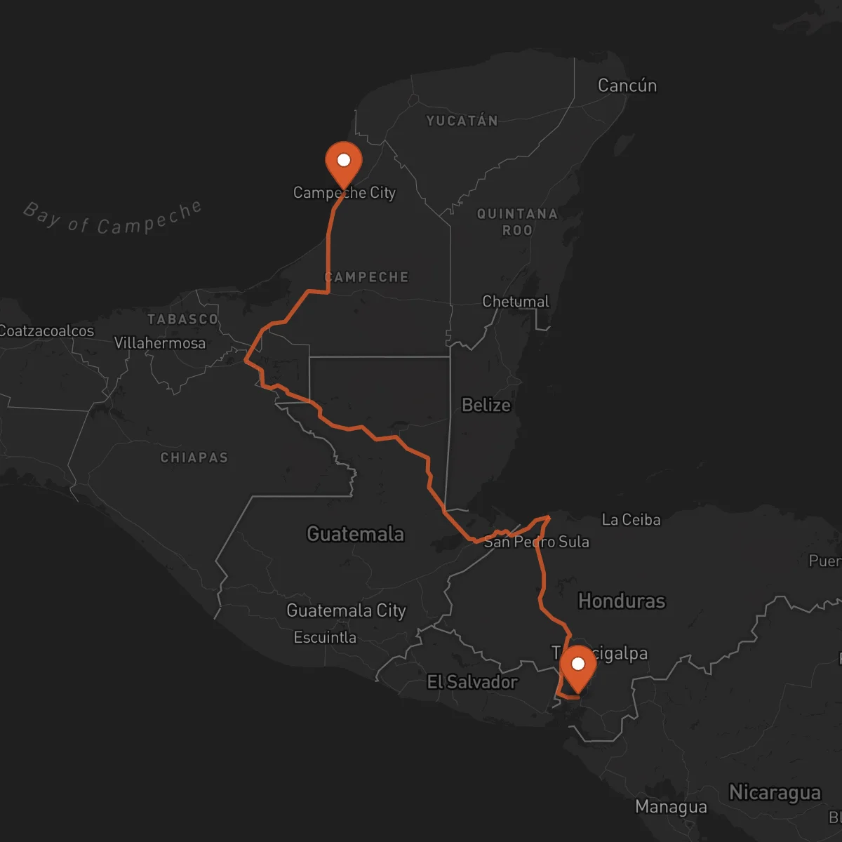 Ruta Nacaome - Campeche