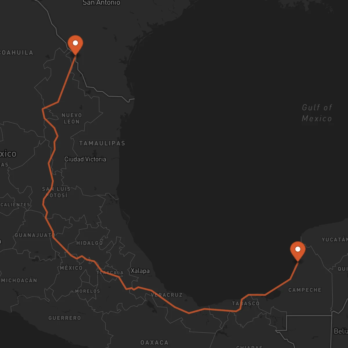 Ruta Nuevo Laredo - Campeche
