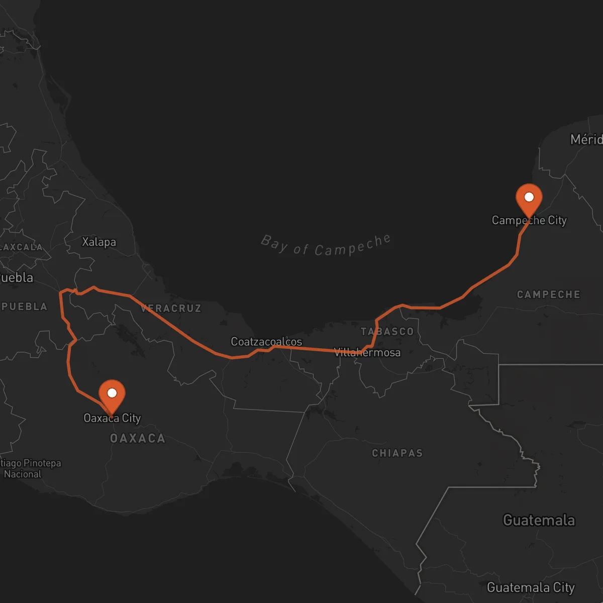 Ruta Campeche - Oaxaca de Juárez