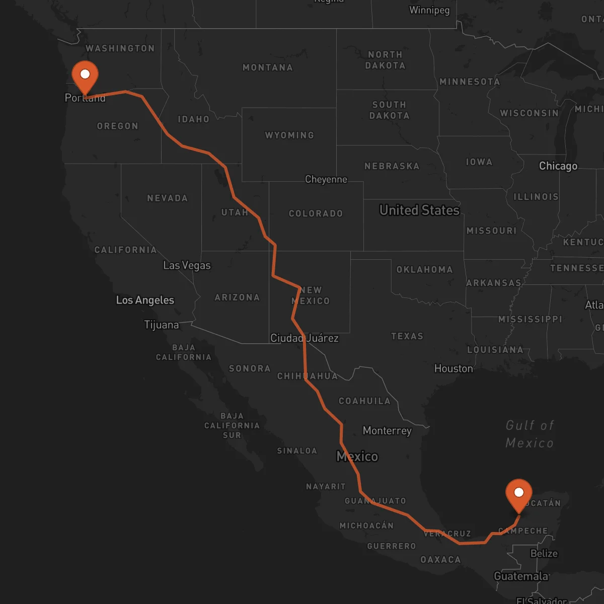 Ruta Campeche - Portland
