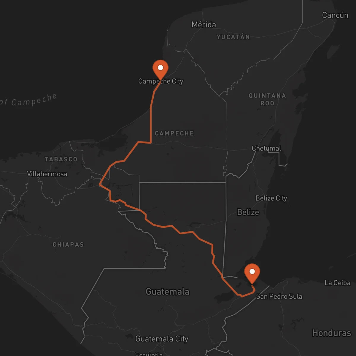 Ruta Campeche - Puerto Barrios