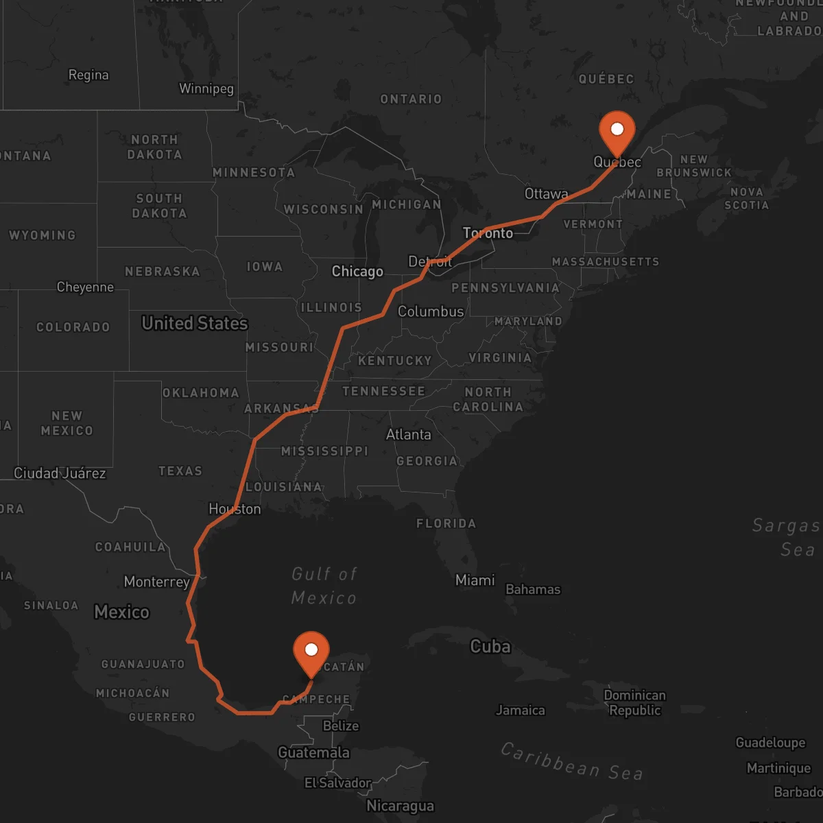 Ruta Campeche - Québec