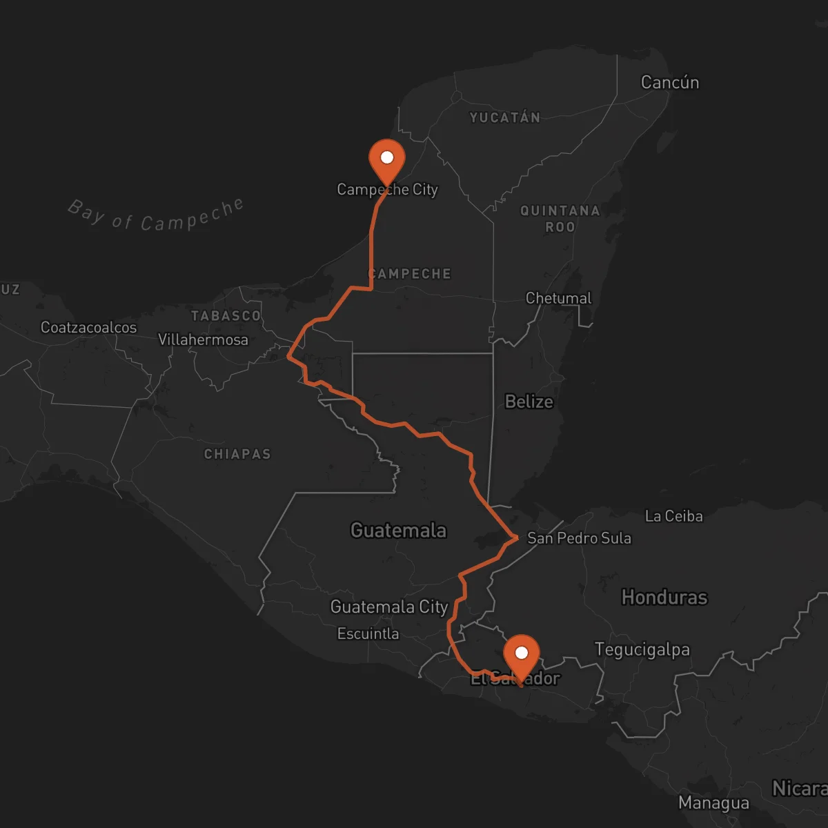 Ruta Campeche - San Vicente