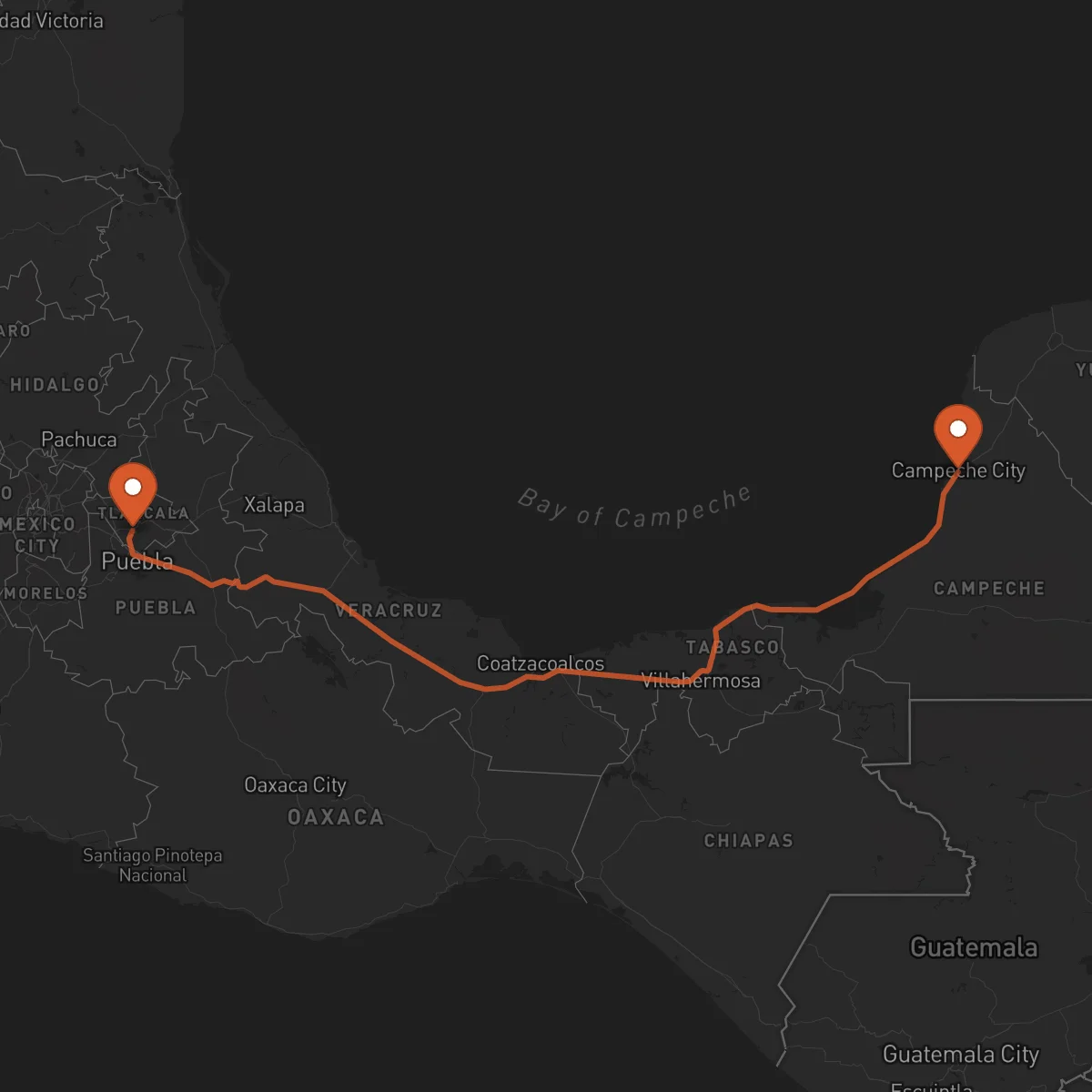 Ruta Campeche - Tlaxcala de Xicohténcatl