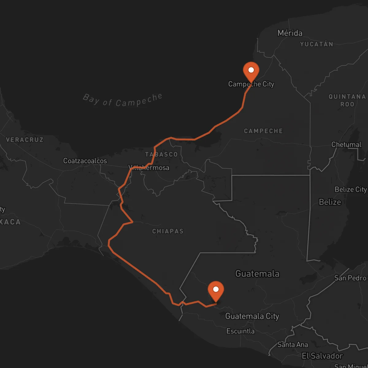 Ruta Totonicapán - Campeche