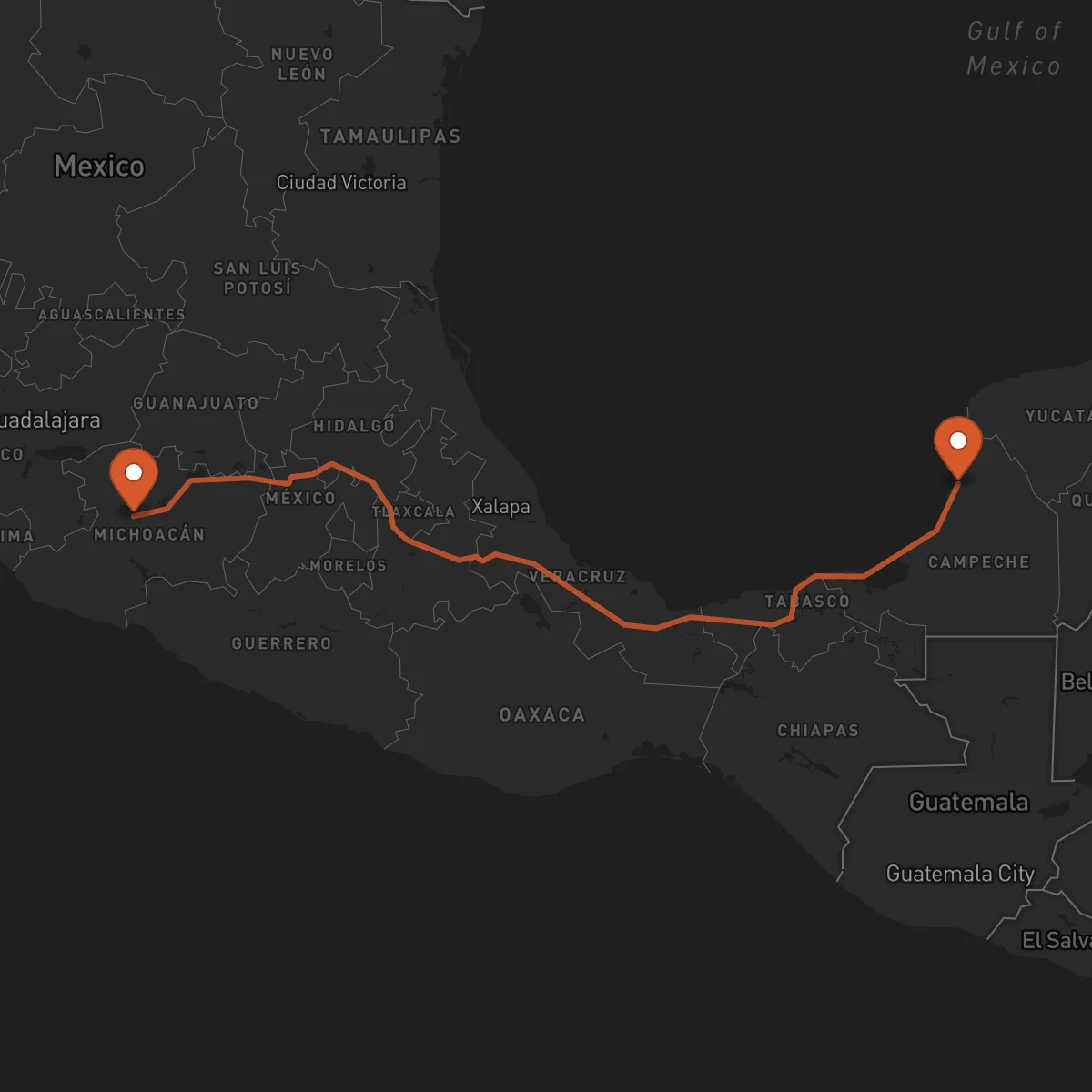 Ruta Uruapan - Campeche