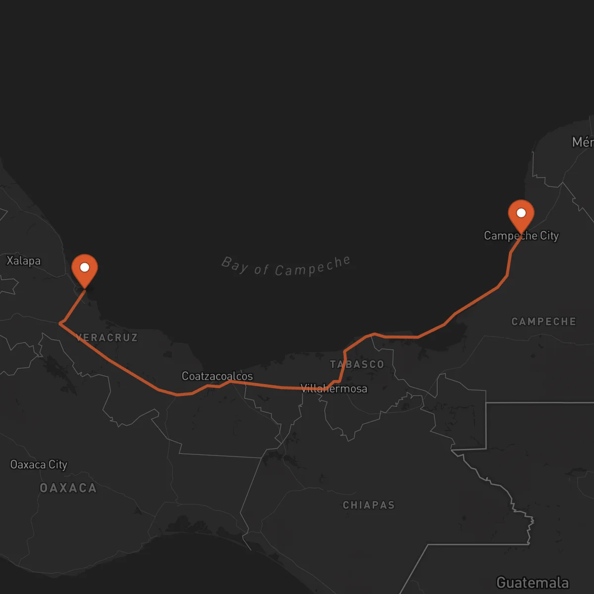 Ruta Veracruz - Campeche