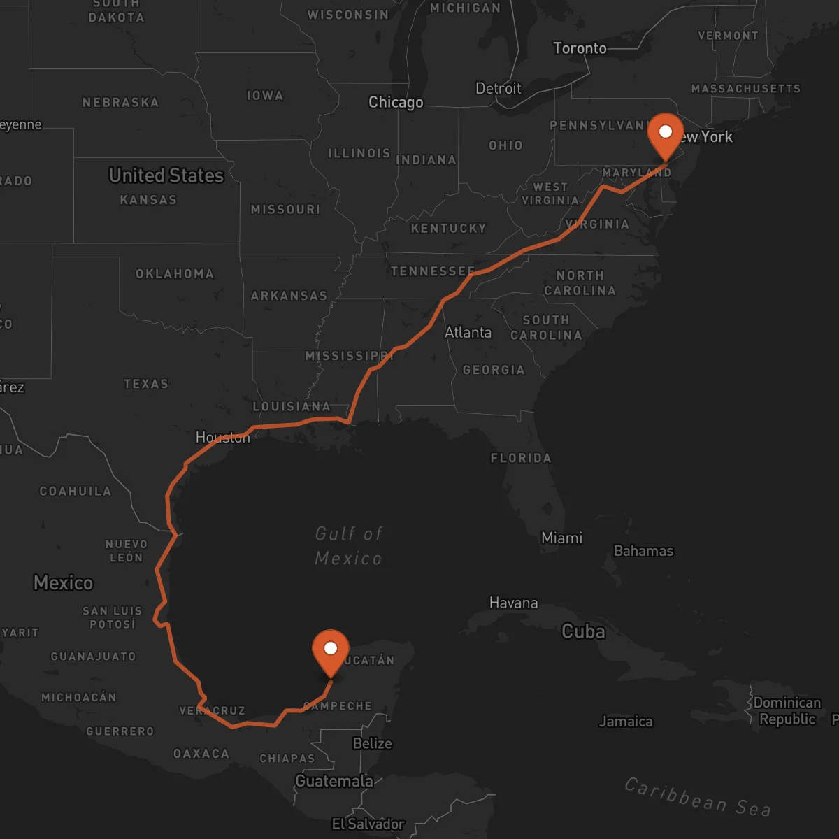 Ruta Campeche - Wilmington