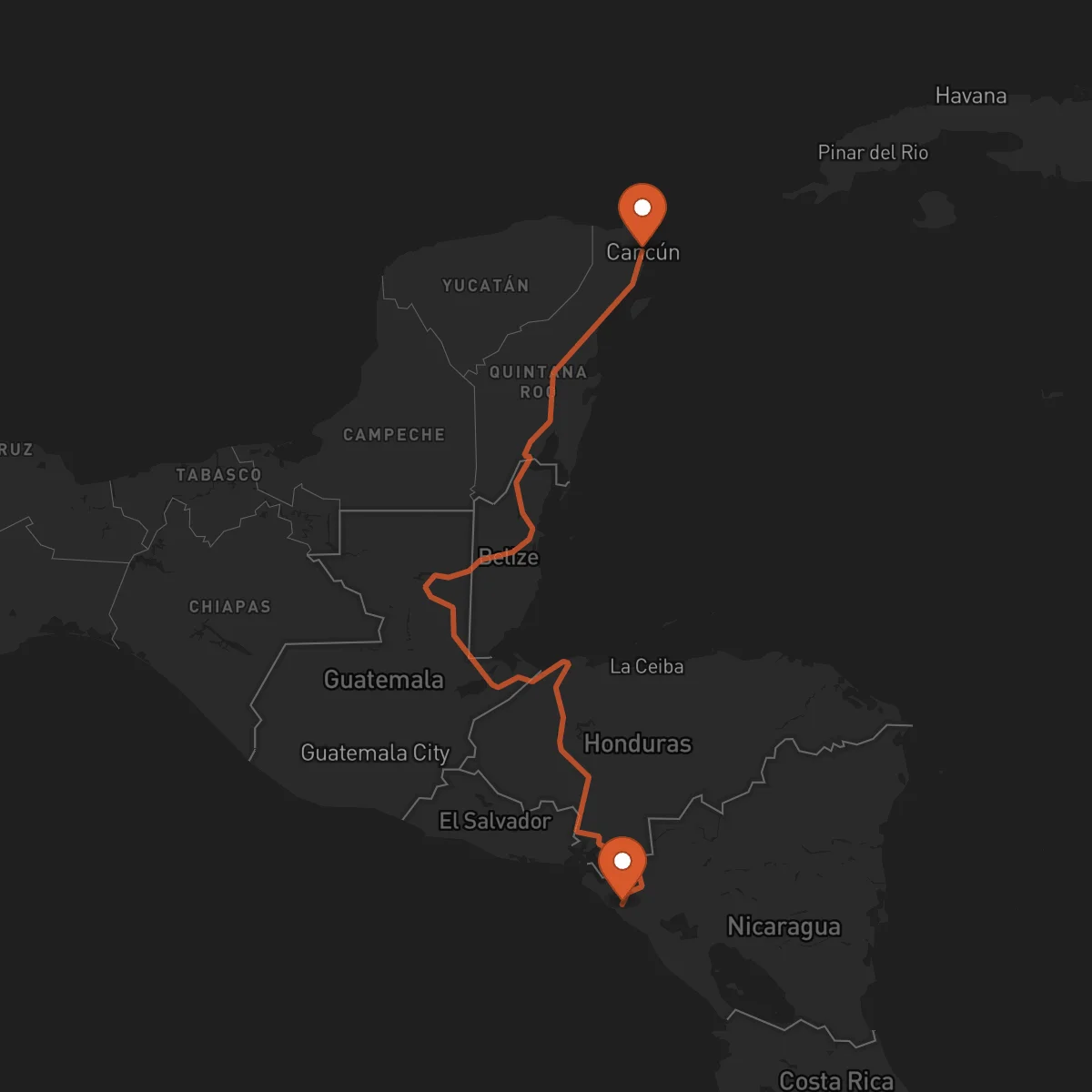 Ruta Cancún - Chinandega
