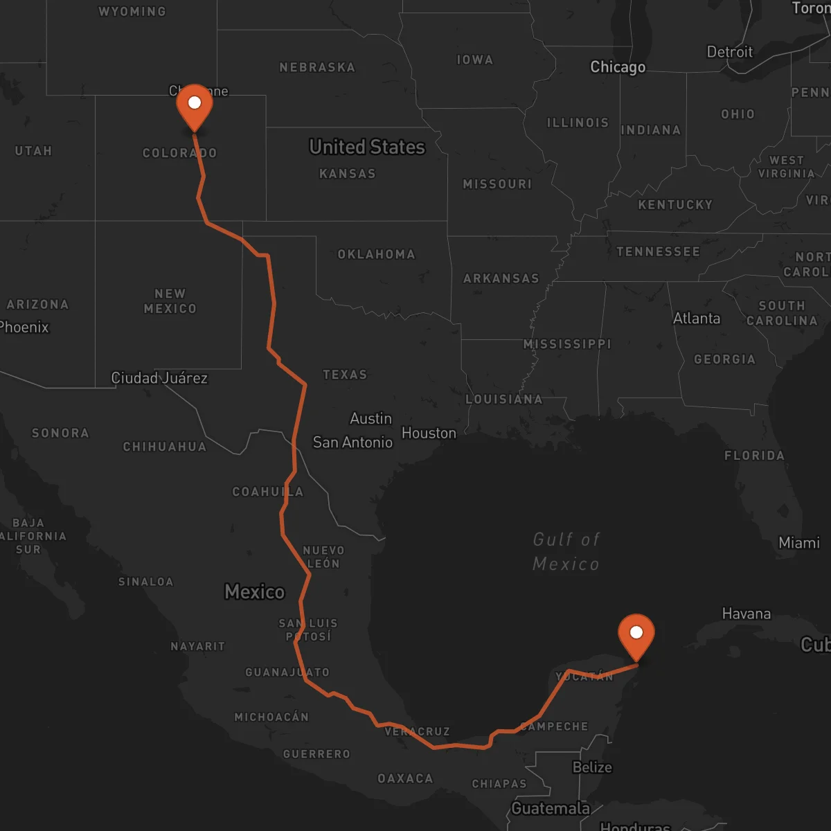 Ruta Cancún - Denver