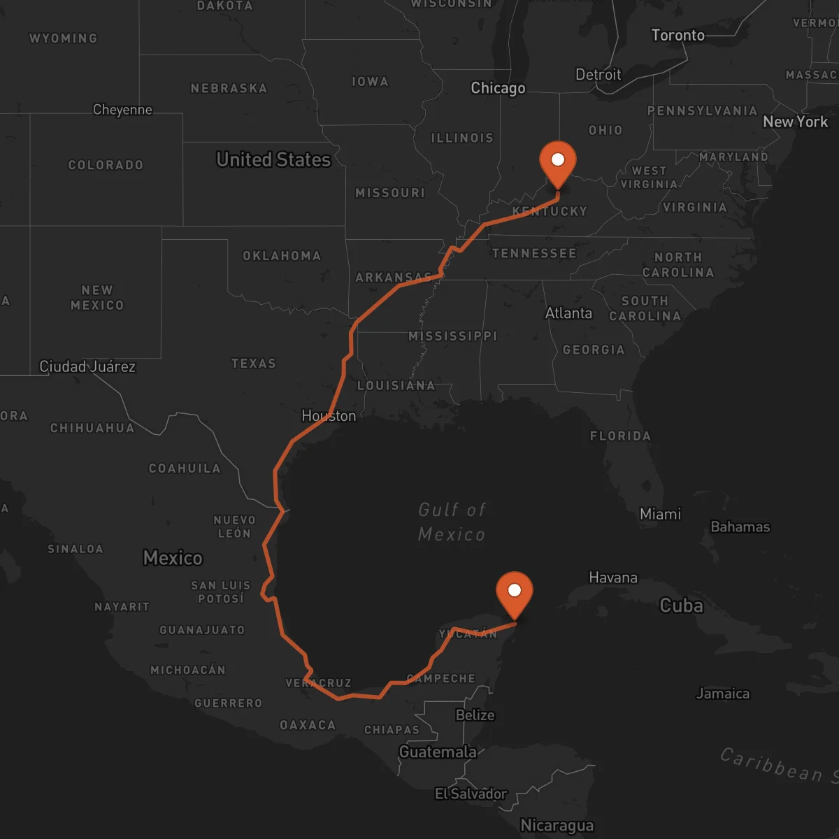 Ruta Cancún - Frankfort