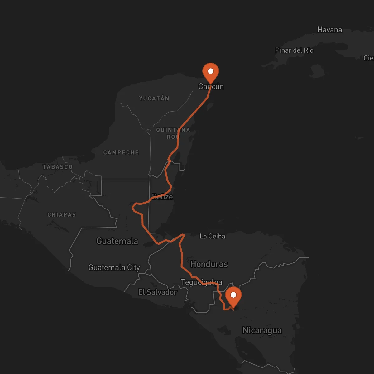 Ruta Jinotega - Cancún