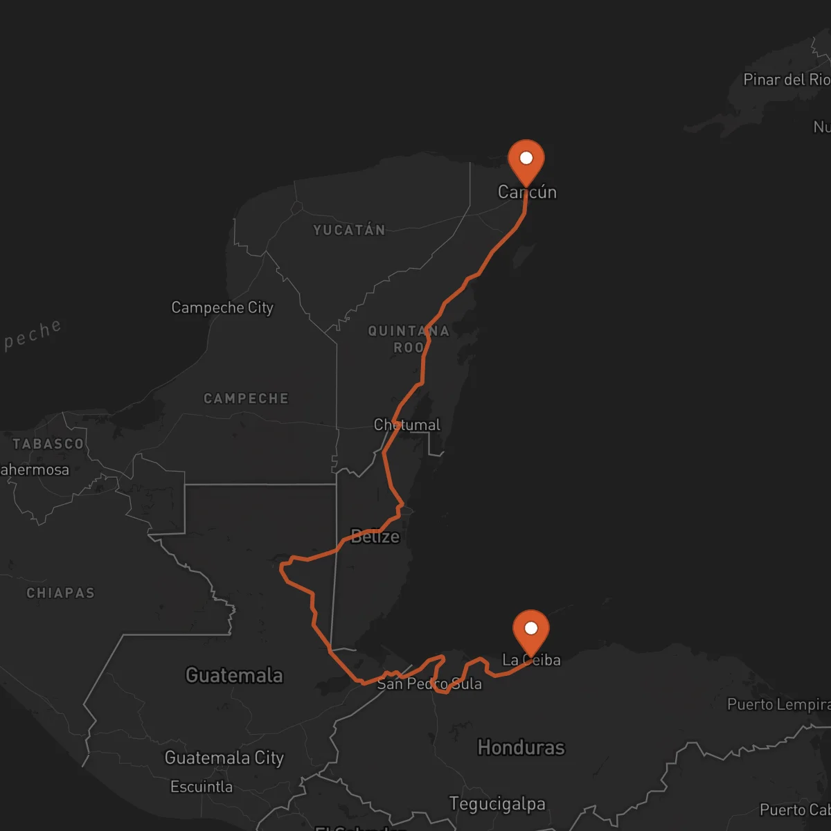 Ruta Cancún - La Ceiba