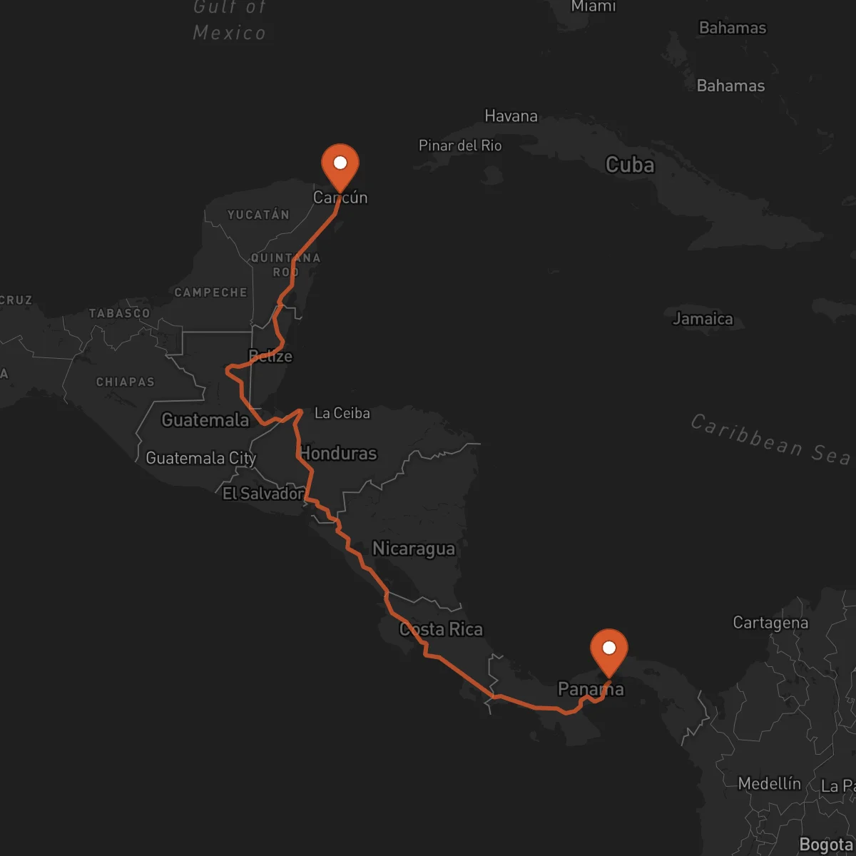 Ruta Cancún - La Chorrera