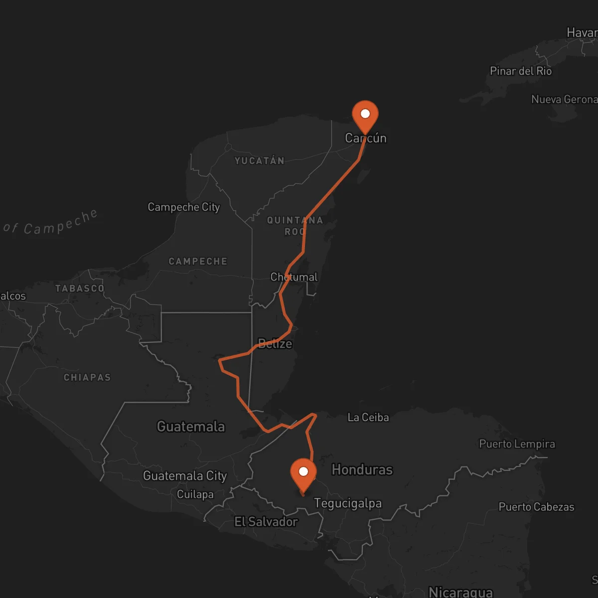 Ruta Cancún - La Esperanza