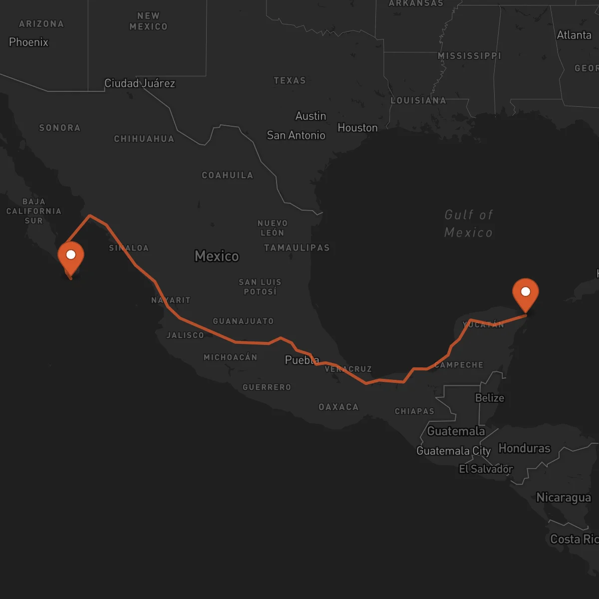 Ruta Cancún - Los Cabos