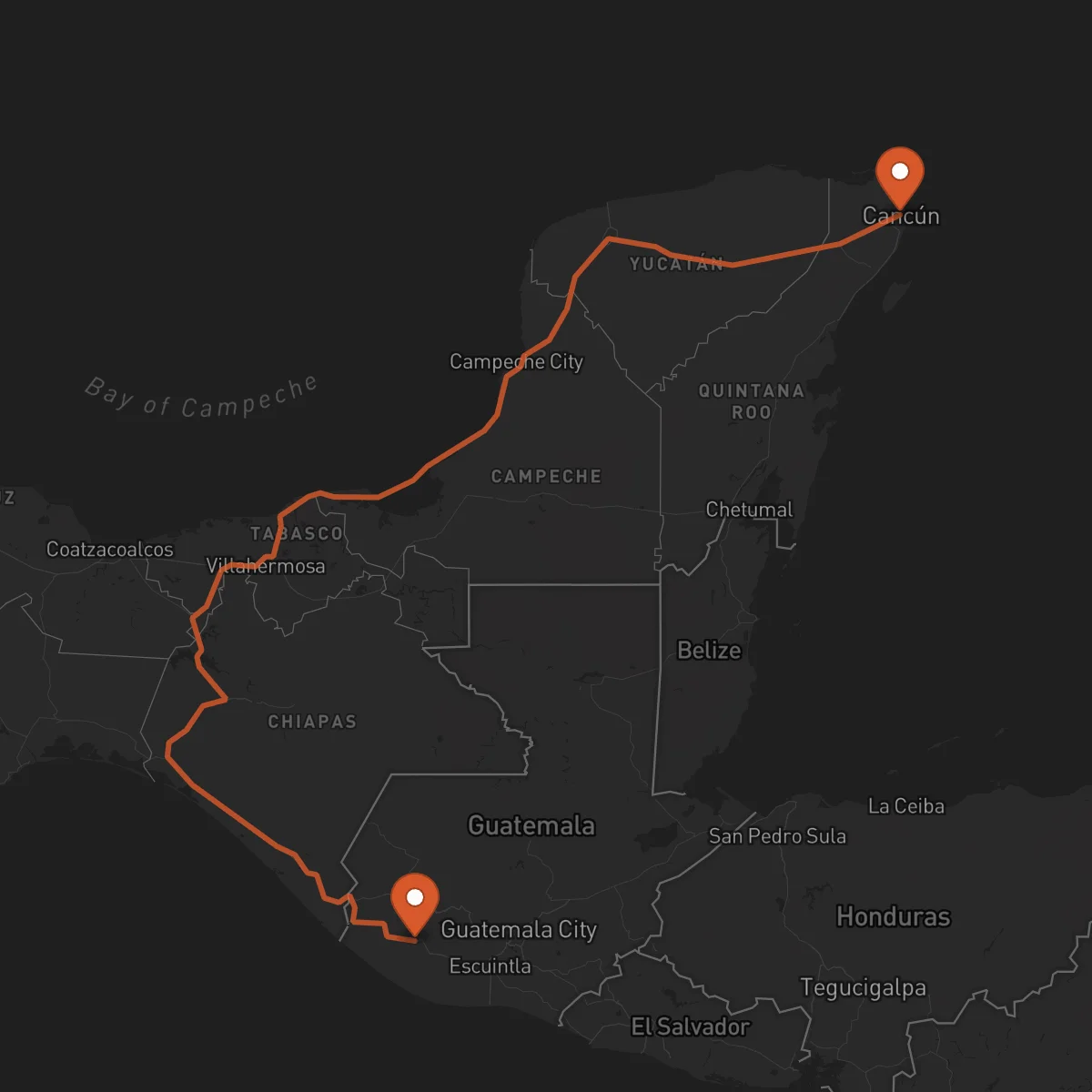 Ruta Cancún - Mazatenango