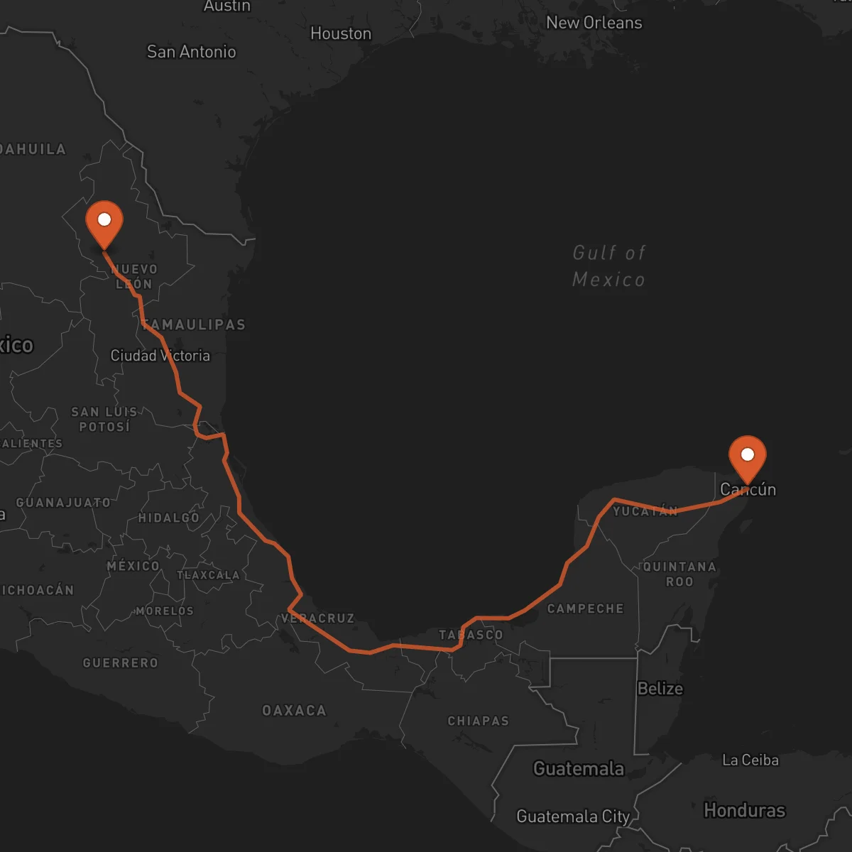 Ruta Monterrey - Cancún