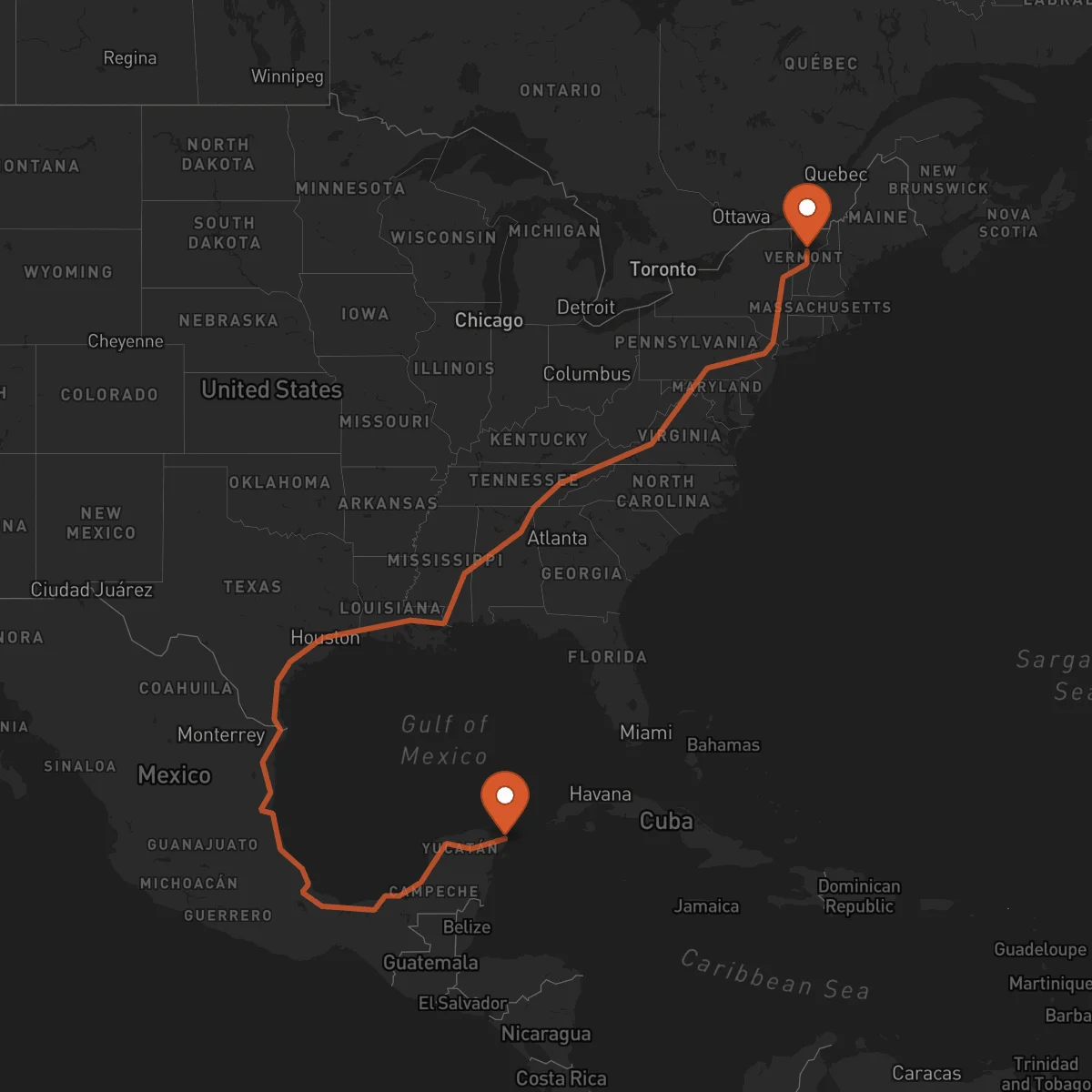 Ruta Cancún - Montpelier